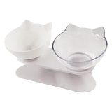 New Inclined Food Cat Ear Oblique Mouth Transparent Single Pet Bowl - Daring Pet