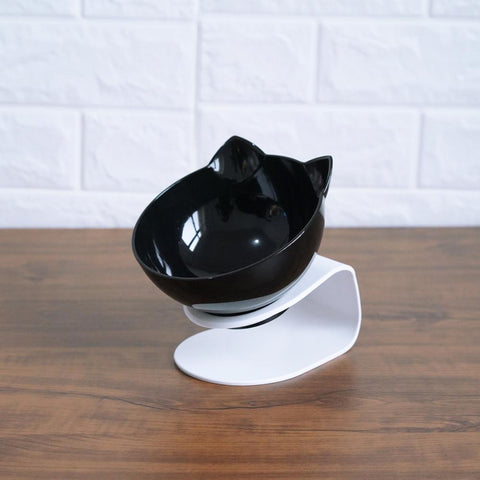 New Inclined Food Cat Ear Oblique Mouth Transparent Single Pet Bowl - Daring Pet