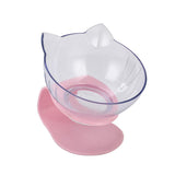 New Inclined Food Cat Ear Oblique Mouth Transparent Single Pet Bowl - Daring Pet