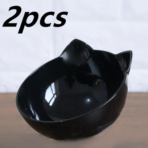New Inclined Food Cat Ear Oblique Mouth Transparent Single Pet Bowl - Daring Pet
