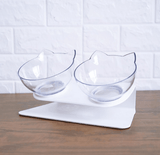 New Inclined Food Cat Ear Oblique Mouth Transparent Single Pet Bowl - Daring Pet