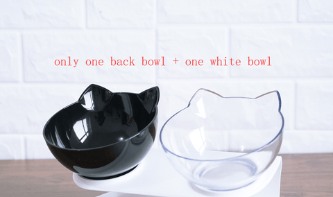 New Inclined Food Cat Ear Oblique Mouth Transparent Single Pet Bowl - Daring Pet