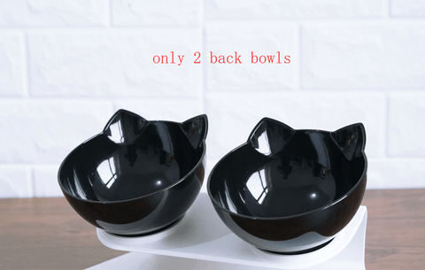 New Inclined Food Cat Ear Oblique Mouth Transparent Single Pet Bowl - Daring Pet