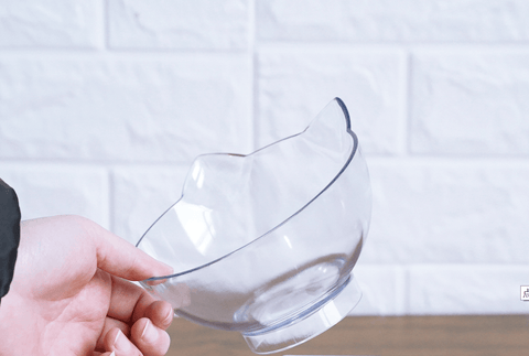 New Inclined Food Cat Ear Oblique Mouth Transparent Single Pet Bowl - Daring Pet