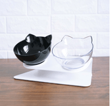 New Inclined Food Cat Ear Oblique Mouth Transparent Single Pet Bowl - Daring Pet